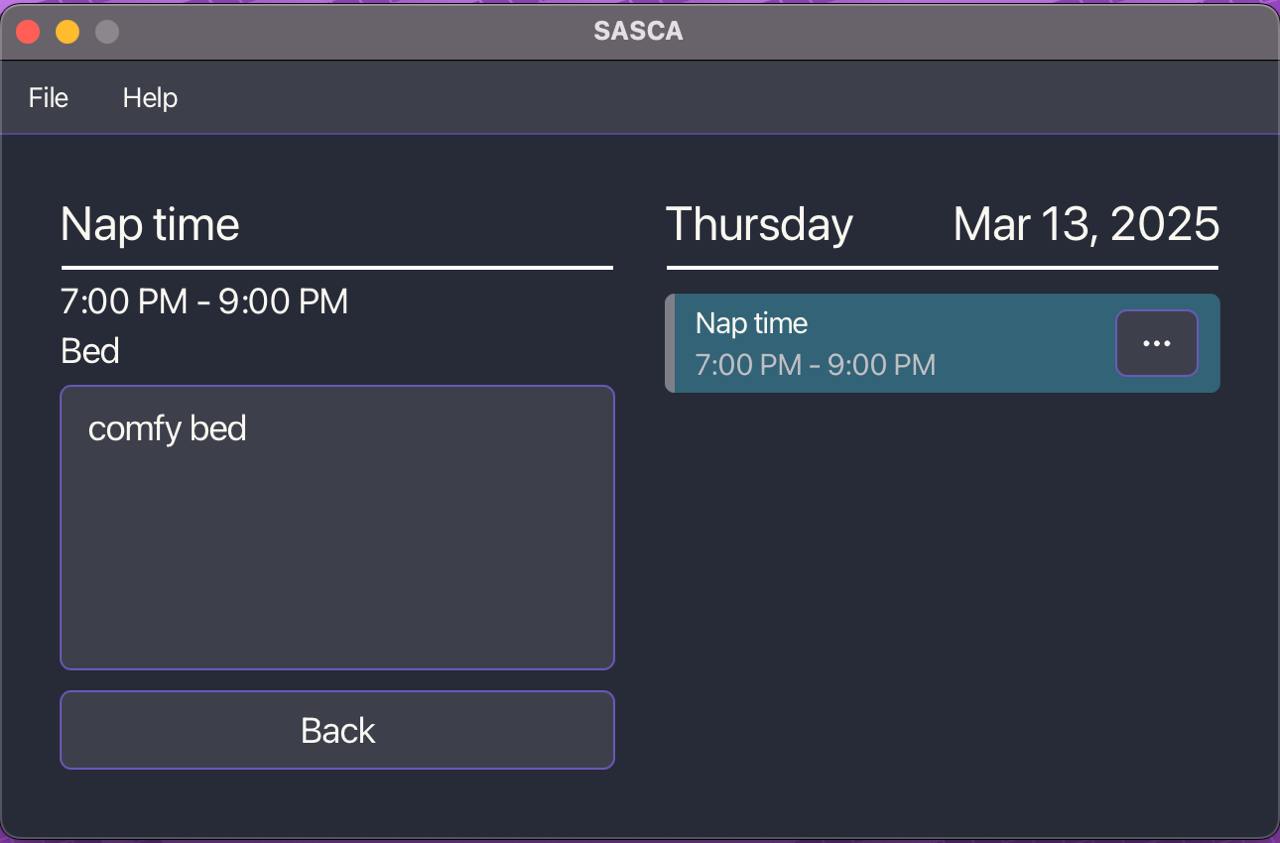 The main view of our final project, a calendar application